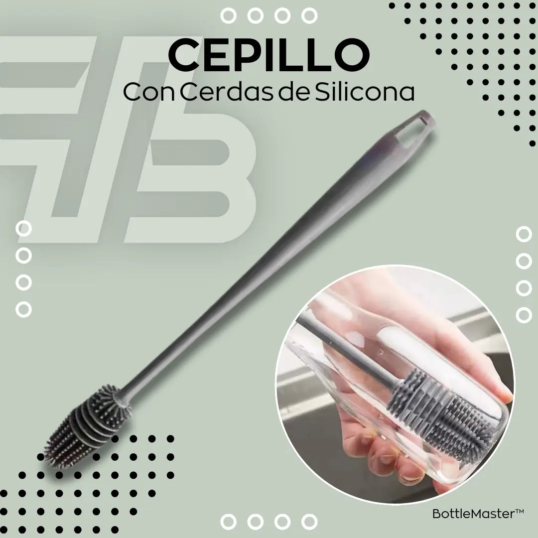 BottleMaster™-2x1🥤Cepillo Con Cerdas de Silicona🫧Llega a Donde Otros No Pueden😁