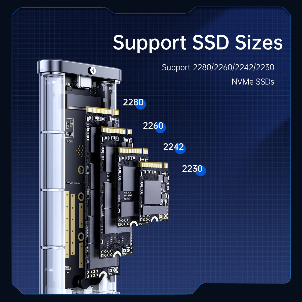 Caja Externa M.2 SSD ORICO hasta 4TB