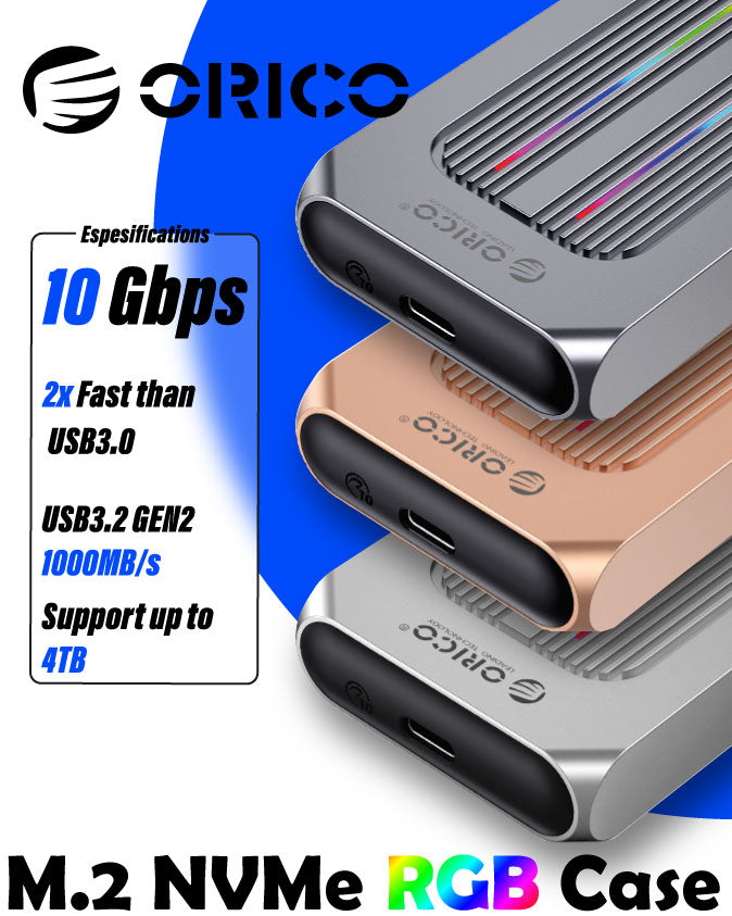 Caja Externa M.2 SSD ORICO hasta 4TB