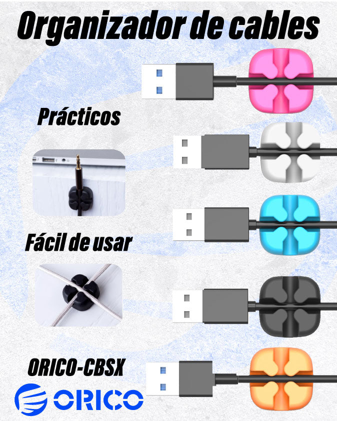 Organizador de cables 5 colores Orico