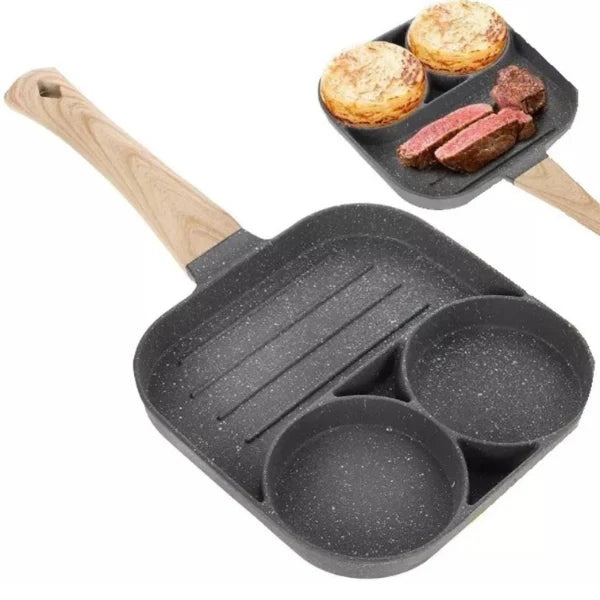 CookMaster® 🍳¡Cocina más, limpia menos!🍴Sartén Antiadherente de 3 Puestos👨🍳