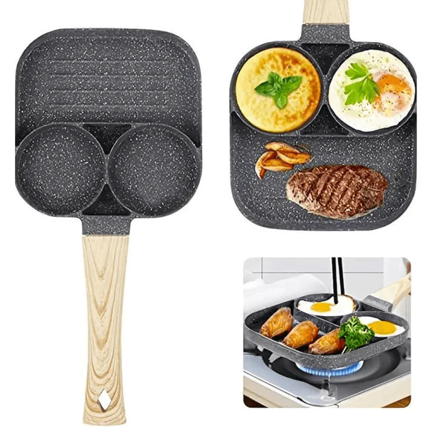 CookMaster® 🍳¡Cocina más, limpia menos!🍴Sartén Antiadherente de 3 Puestos👨🍳