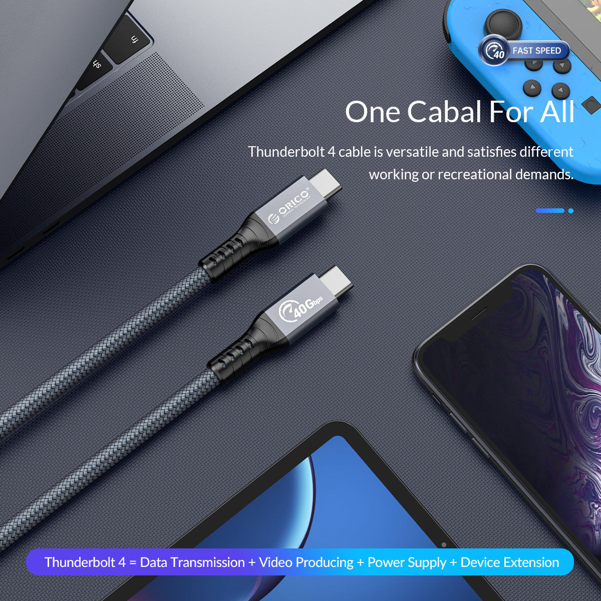 Cable de datos Thunderbolt 4 ORICO