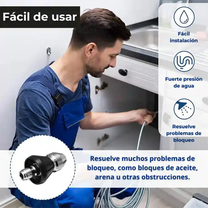 PowerJet Pro- Boquilla De Alta Presión 🌟 El destructor de alcantarillado