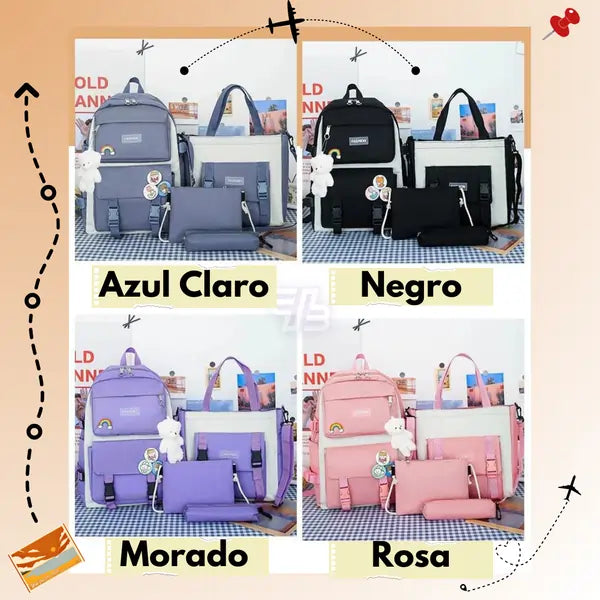 TravelEssentials™- 👜Set de Mochilas 5 en 1. 🎒¡Regala en este mes de Amor y amistad!!💌